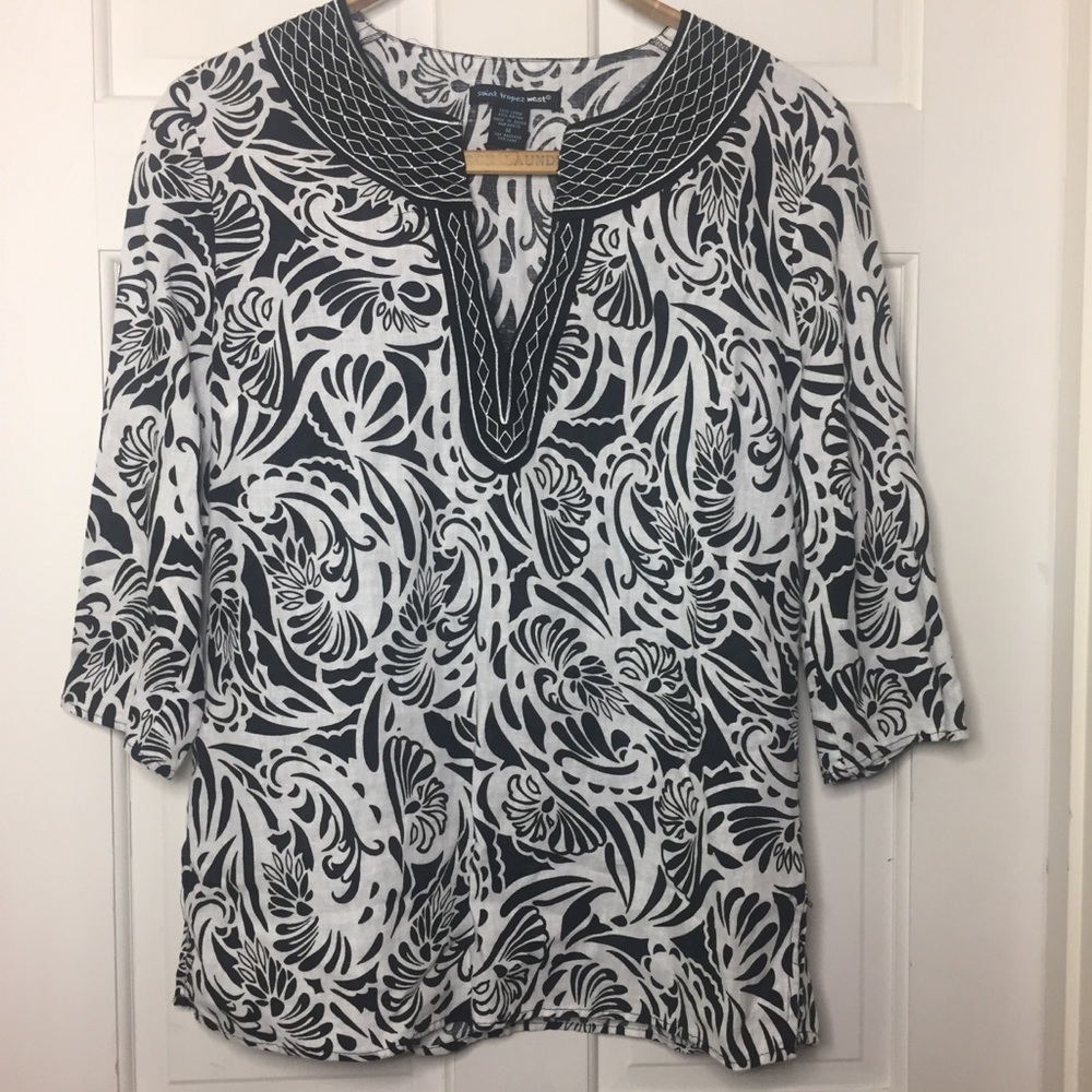 Saint Tropez West | Linen and Rayon Top. Size M